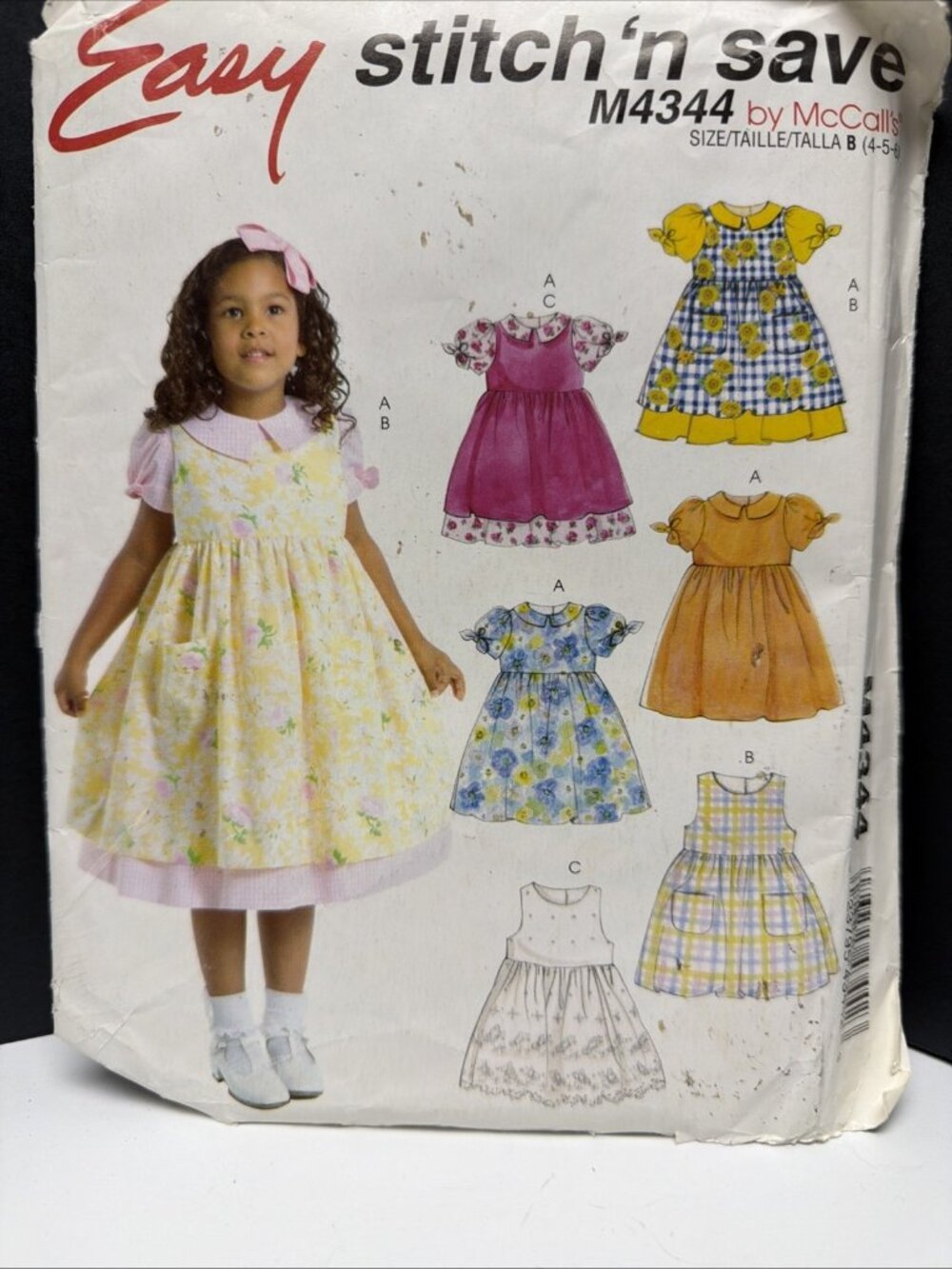 Girls Dress Pattern Size 4-6 McCalls Easy Stitch n Save Uncut Pattern M4344  FF